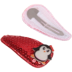 Зажимы для волос 2шт «Новогодние друзья- Пингвинёнок», микс 2 цвета (красный, белый),5,4*2,5 см