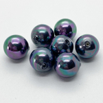 &quot;Майорка&quot; полупросверленная, цвет черный АВ, 10 мм, цена за 1 шт