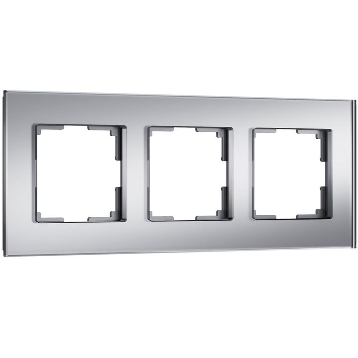 Рамка на 3 поста Werkel Senso серебряный стекло soft-touch W0033106 4690389200427