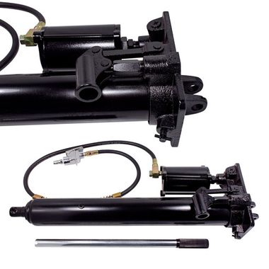 Цилиндр гидравлический удлиненный с дополнительным пневмоприводом, 5т (общая длина - 635мм, ход штока - 490мм) RockForce##Rock FORCE RF-0505B