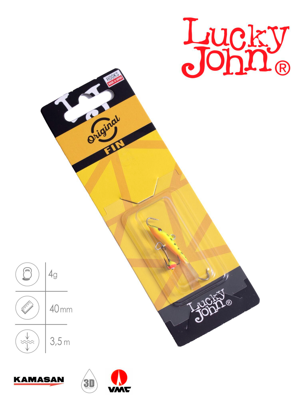 Балансир Lucky John FIN 3 с тр. 40мм/20 блистер