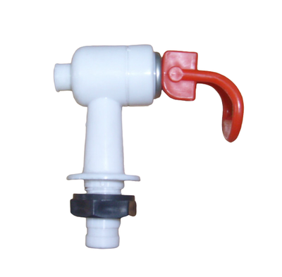 Кран для кулера, красный (горячей) внешняя резьба, 16мм