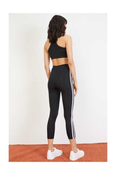 Qadın üçün cüt zolaqlı alt-üst idman dəsti qara 10021052