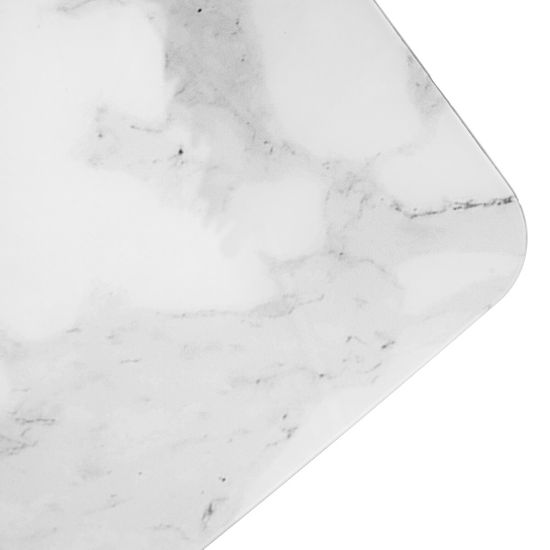 Стол МАРСЕЛЬ 220 Белый мрамор, стекло / Черный