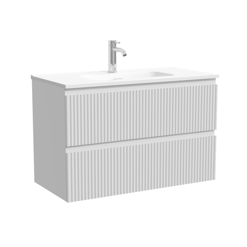 Тумба подвесная SANCOS Snob R 790х390х500, c двумя ящиками оснащенными доводчиками, Bianco, арт.SNR80/39W