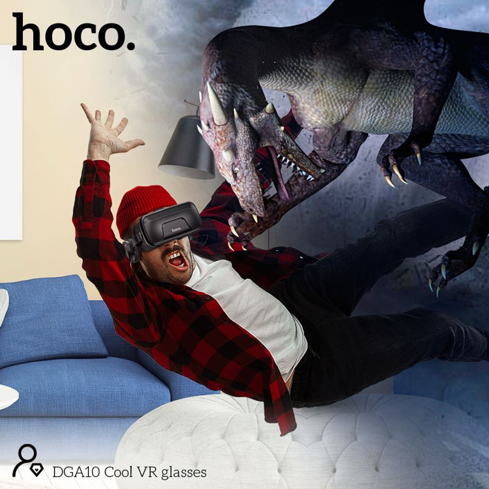 VR очки виртуальной реальности для телефона HOCO с встроенными наушниками для игр на смартфоне
