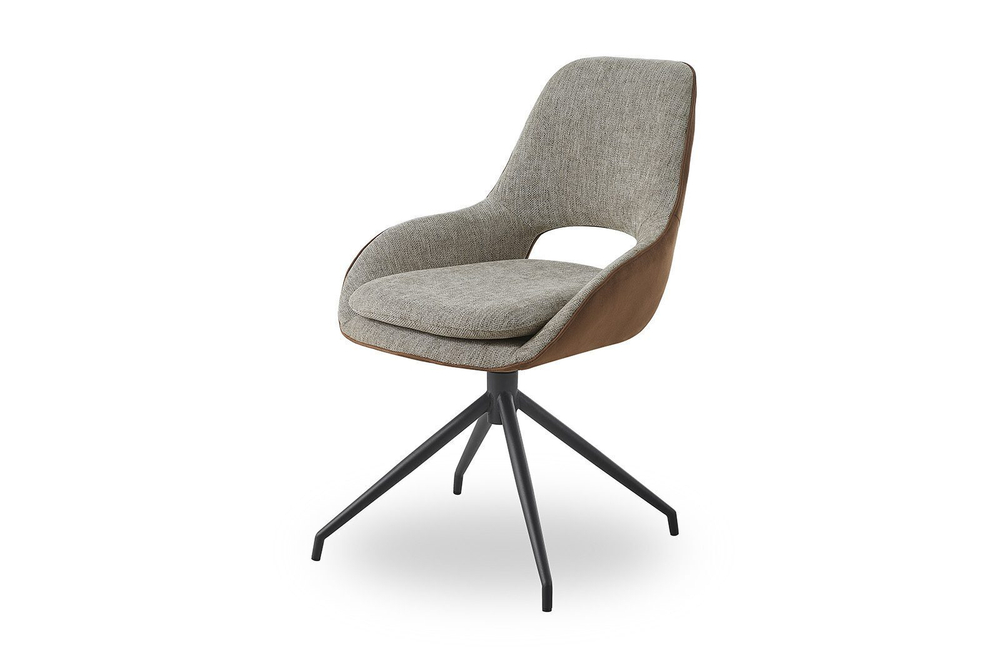 Стул DC-2012-1 бежевый/коричневый вращающийся