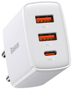 Зарядное устройство Baseus Compact 2U+C 30W USB Type-C, USB белый