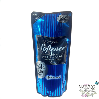 Кондиционер для белья с антибактериальным эффектом NIHON Softener White Musk аромат белого мускуса, мягкая упаковка 450 мл.