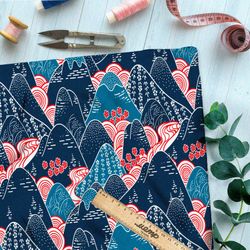 Ткань мембрана контрастные горы в негативе