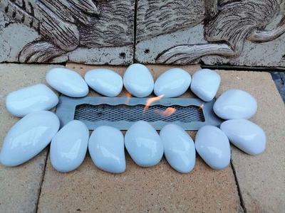 камни керамические белые, 14шт, 3-5см.