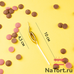 Свеча для торта мини, цифра 6 (золото, 4,5 см)