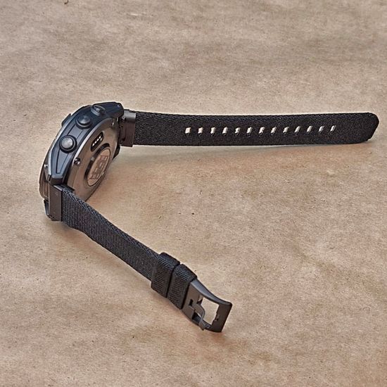 Ремешок нейлоновый 22 мм жакардовое плетение для Garmin MARQ / Epix / Fenix (47 мм) (Черный)