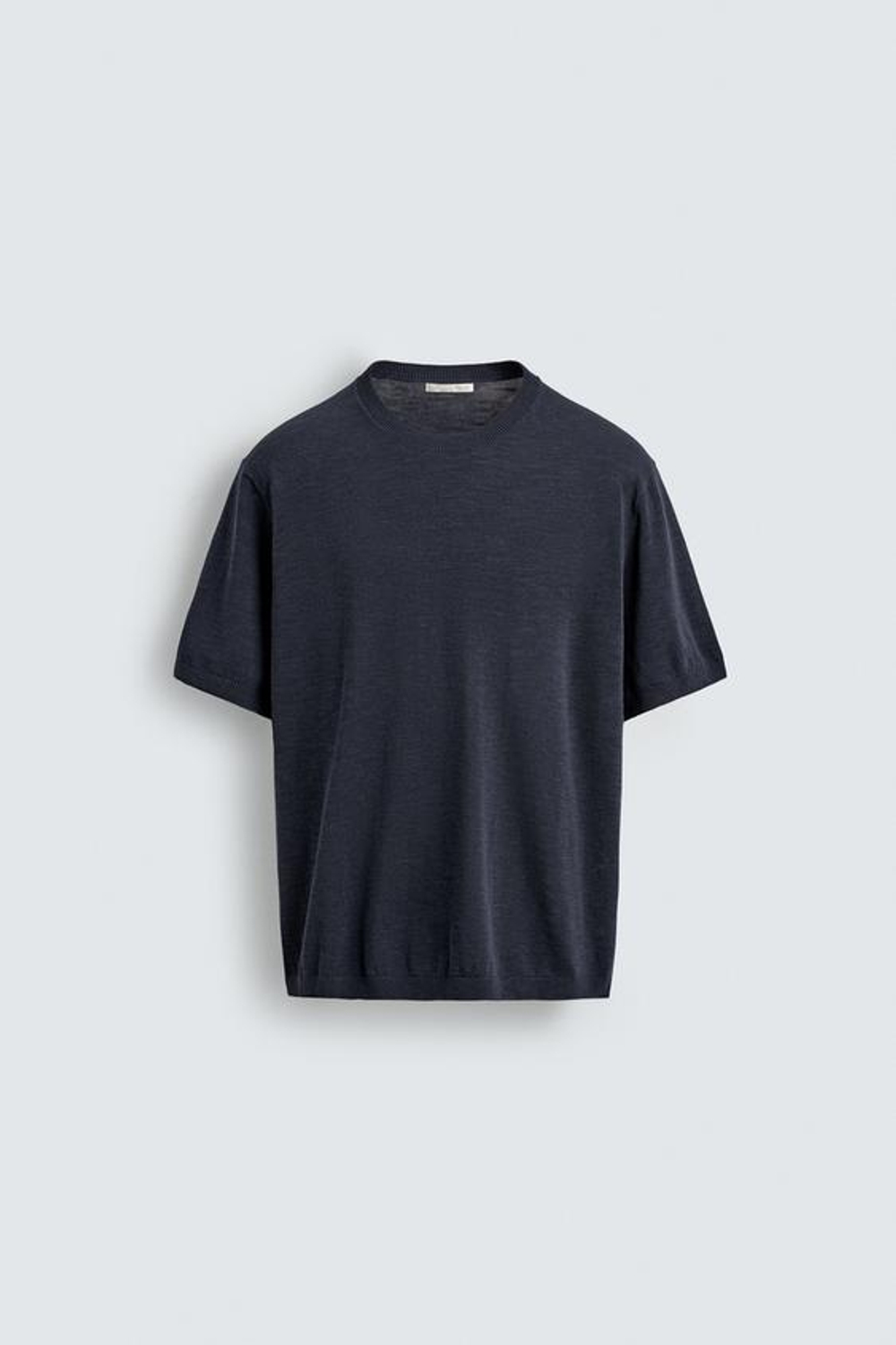 ZARA ФУТБОЛКА КЛАССИЧЕСКОГО КРОЯ, МОРСКОЙ СИНИЙ