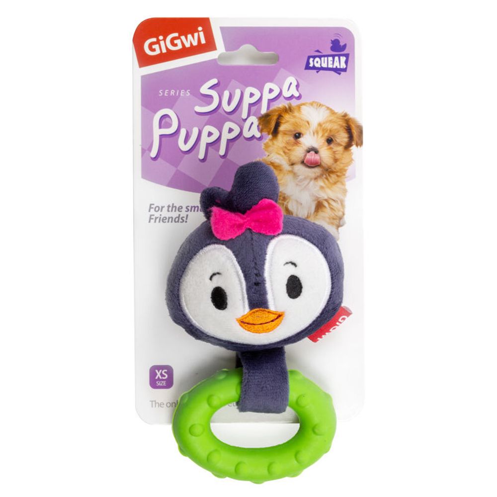 Gigwi SUPPA PUPPA игрушка для маленьких собак пингвин с пищалкой 15 см