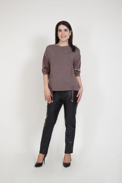 Блузка для беременных кофейного цвета, размер 46