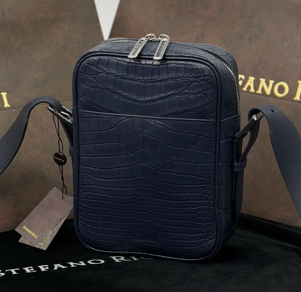 Сумка-мессенджер из кожи крокодила Stefano Ricci