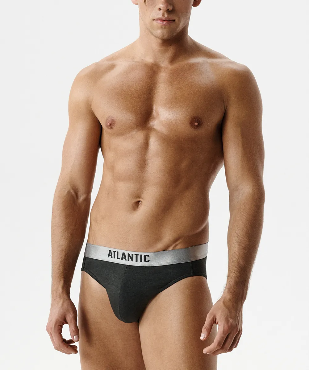 Мужские трусы слипы спорт Atlantic, 1 шт. в уп., пима хлопок, темный-хаки, MP-1589