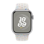 Умные часы Apple Watch Series 9 GPS, 41mm, Silver Aluminium Case with Nike Sport Band M/L, Pure Platinum (Серебристый) MR9M3