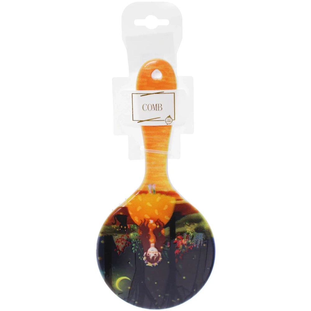 Расческа массажная круглая «Коллекция ИМАНИ - ЭФФЛОДИ», микс 4 дизайна, 22*10см (PVC подвес)