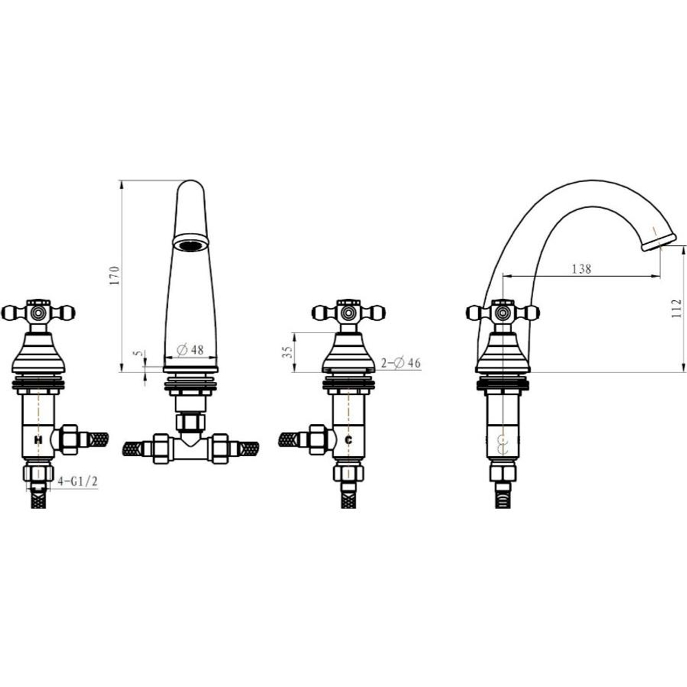 Смеситель для раковины Boheme Satin 297-ST
