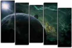 Модульная картина "Затмение в космосе"