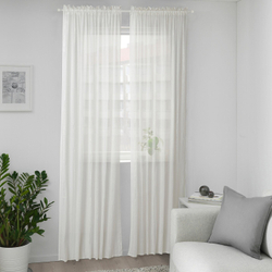 IKEA MUNKBOMAL  (ИКЕА МУНКБОМАЛ)  -  Шторы, 2 шт, на туннеле/белые, 145x300 см