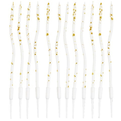 Свечи для торта «Волна Искры» в белом цвете с подставкой 13 см, 12 шт