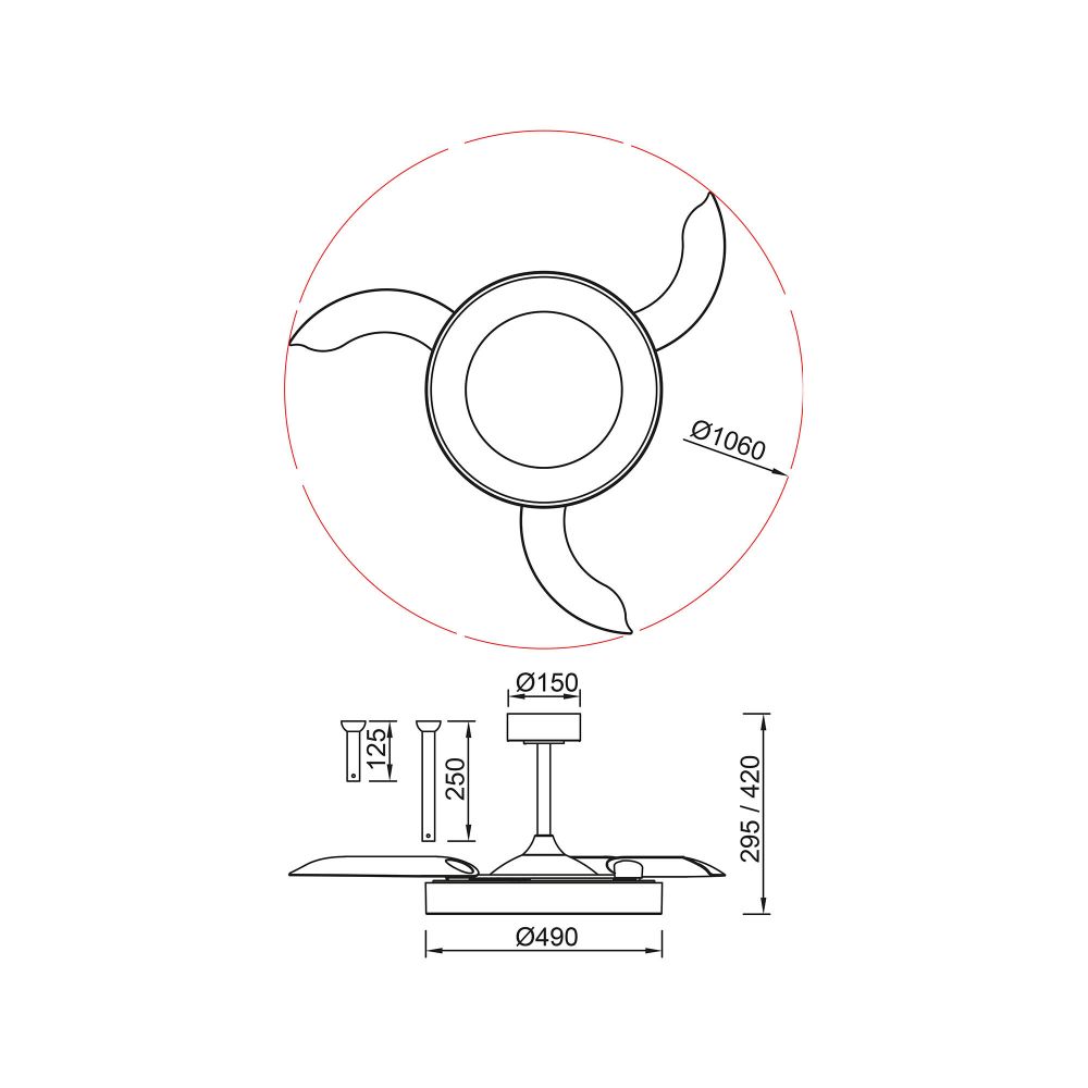 9010 Люстра-вентилятор NISEKO FAN M