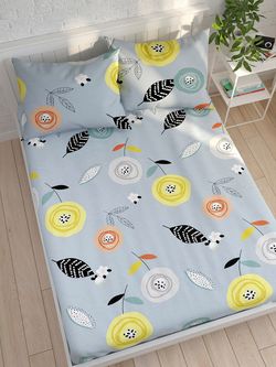 Постельное белье Полисатин Simple House "Пионы" евро Наволочка 50х70 см 2 шт Простынь 240x215 см Пододеяльник 200x215 см