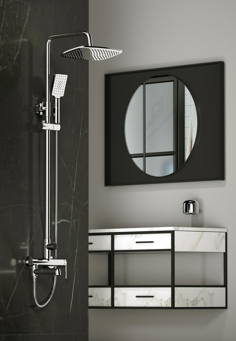Душевая стойка BelBagno Acqua ACQUA-VSCM-CRM 1 режим, хром