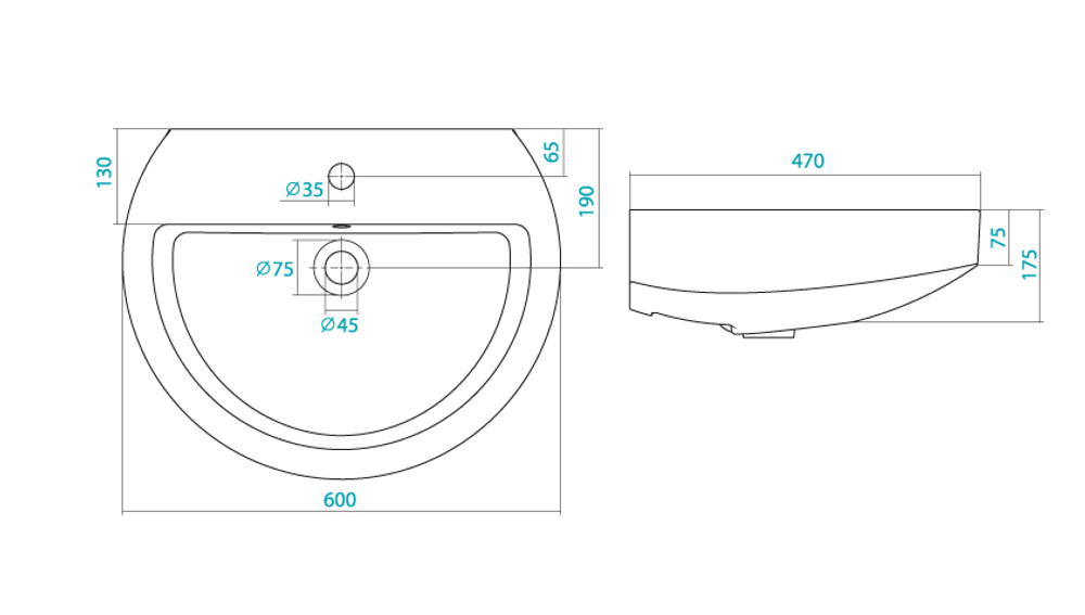Раковина Santek Аллегро 60