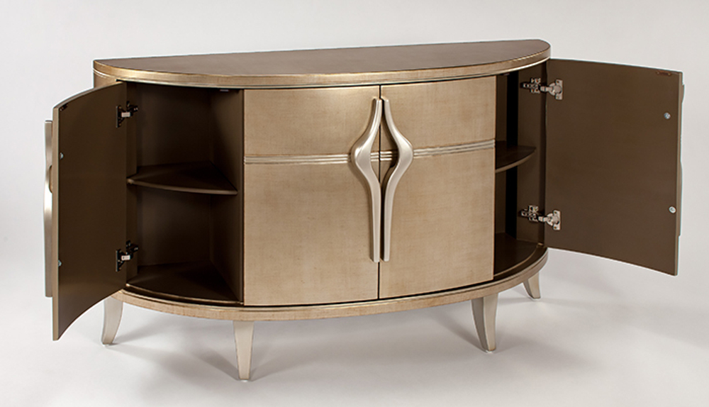 Комод округлый с дверцами 91x41x157см Garda Decor цвет шампань