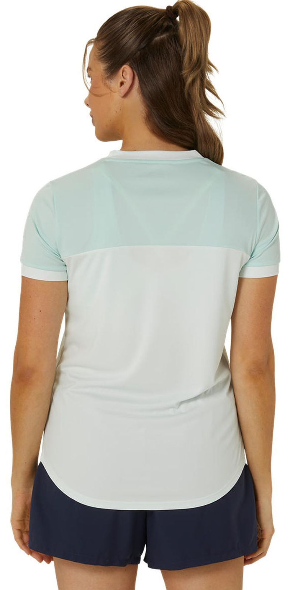 Женская теннисная футболка Asics Court Short Sleeve Top - pale mint/pale blue
