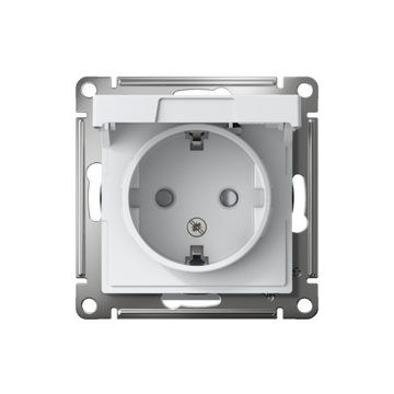 Розетка AtlasDesign 16А IP20 с заземл. защ. шторки с крышкой механизм лотос SE ATN001346