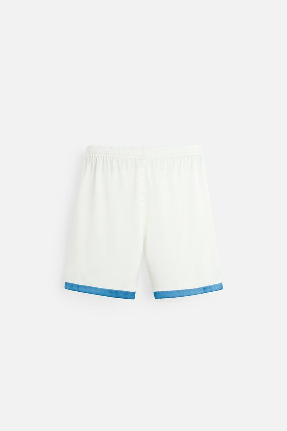 ZARA ШОРТЫ ИЗ САТИНА С ПРИНТОМ, СИНИЙ