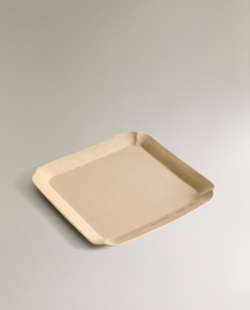 Zara Home блюдо сервировочное из каменной керамики, цвет бежевый, 20 см