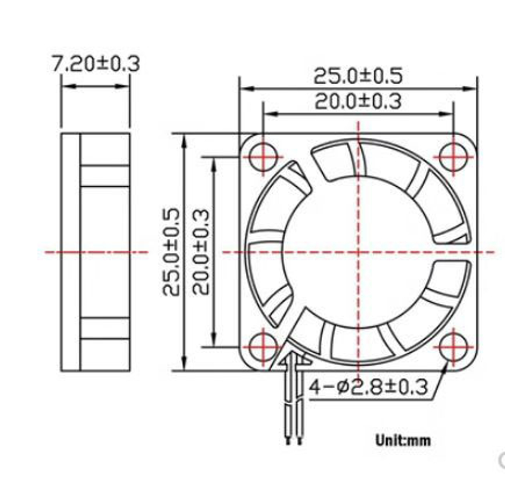 Вентилятор GDSTIME - 2Pin/2.5см/5V