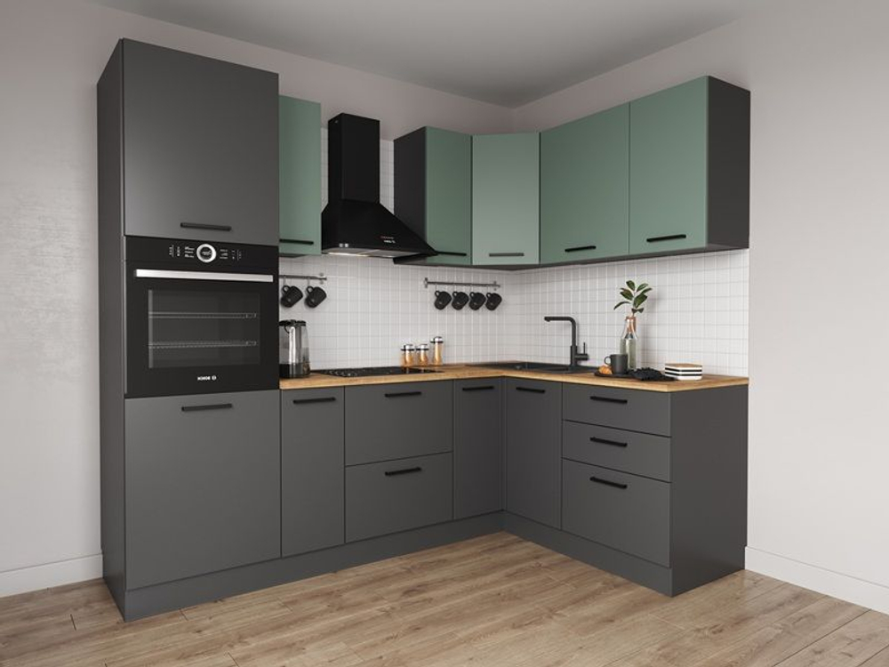 Кухонный гарнитур угловой Изумруд 2400х1600 столешница 26 мм