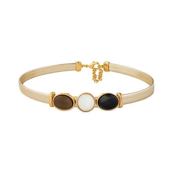 Чокер Possebon Mother Mosaic/Black Agate/Tiger Eye B0294.1.4.15 BW/BR/G