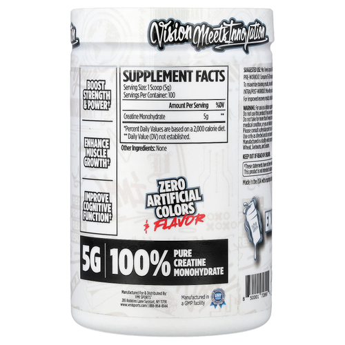 VMI Sports, моногидрат креатина, без добавок, 500 г (17,6 унции)