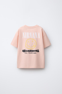 ZARA ФУТБОЛКА С ПРИНТОМ NIRVANA®, ОРАНЖЕВЫЙ
