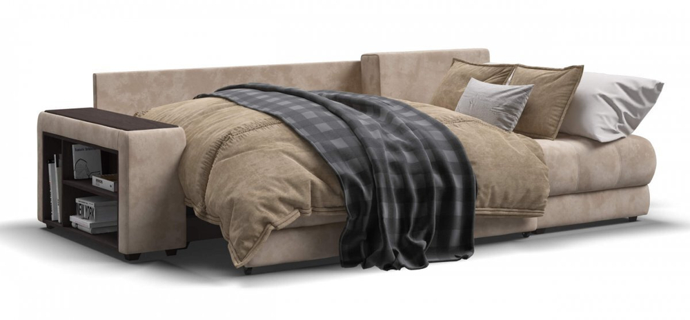 Угловой диван Босс ХЛ Велюр Алькантара пепел