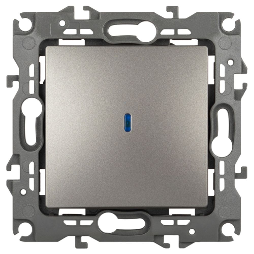 Выключатель ЭРА Серия 12 12-1102-16 с подсветкой, 10АХ-250В, титан