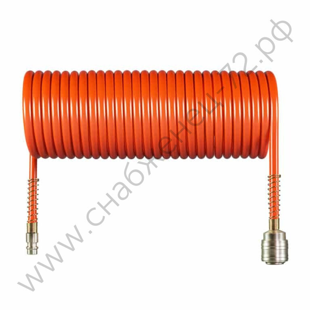 Спиральный воздушный шланг с фитингами Rapid,10 бар, 8х6 мм, 15 м. AERO