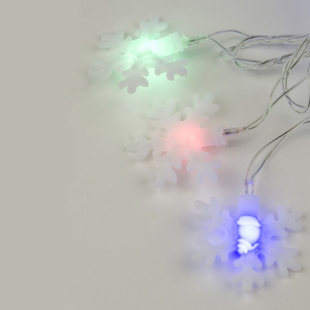 ULD-S0700-050-DTA MULTI IP20 SNOWFLAKES-3 Гирлянда светодиодная с контроллером Снежинки-3. 50 светодиодов. 7 м. разноцветная. IP20.провод прозрачный