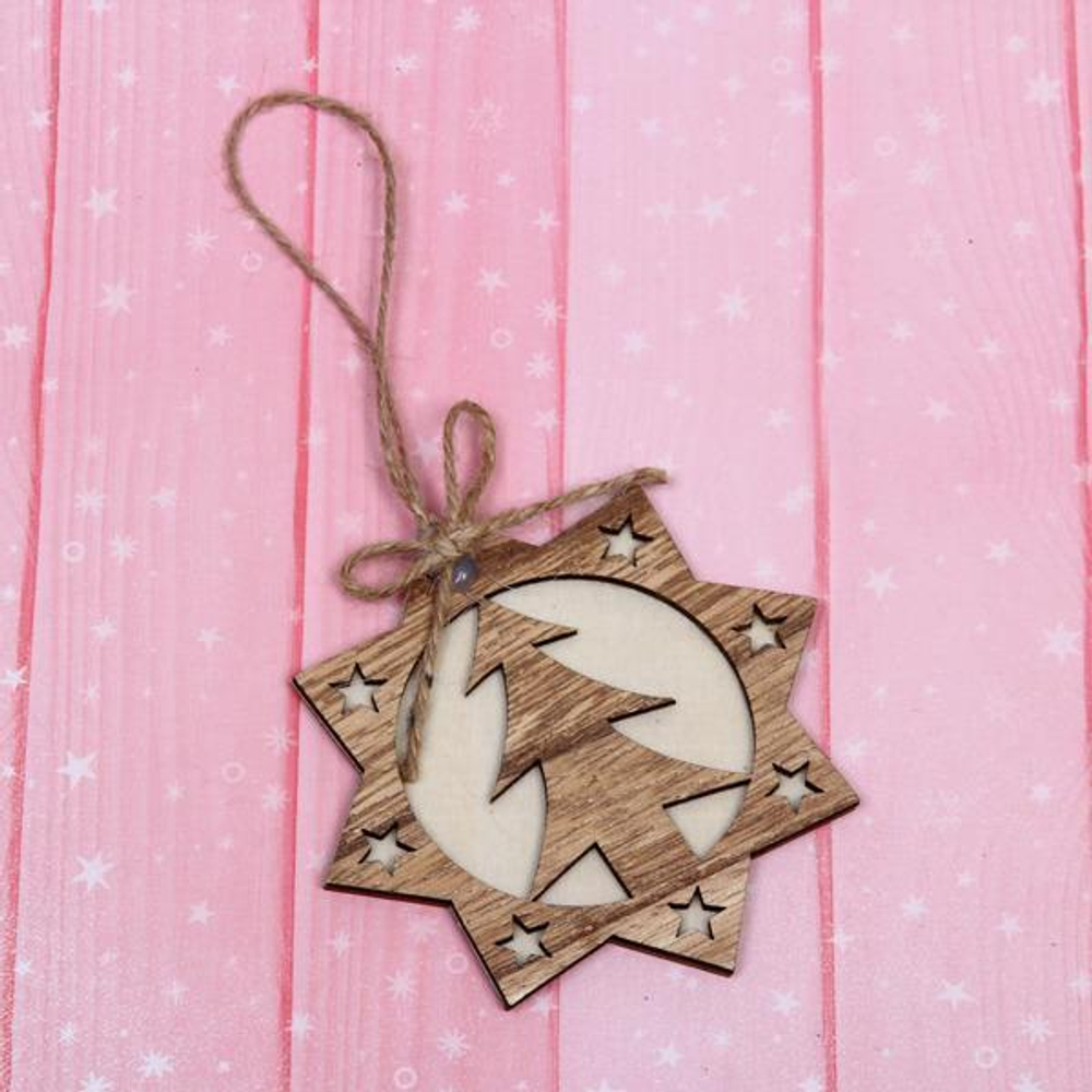 Подвеска "Снежинка - Ёлочка" 10*10 см (Серпантин)