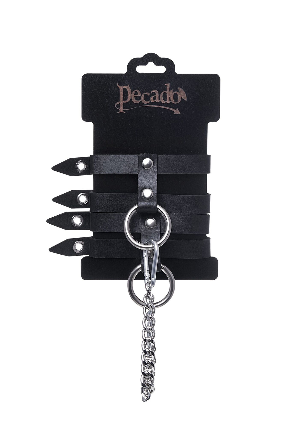 Оковы кожаные Pecado 2182 – двухремешковые, черные
