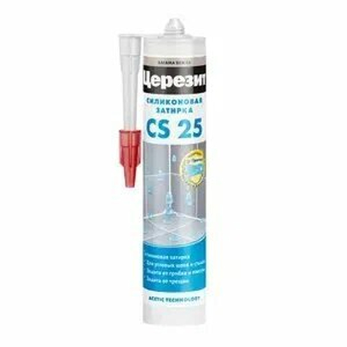 Затирка Церезит CS 25 Багама Беж 43, для стыков и примыканий, 280 мл (силиконовая, туба)