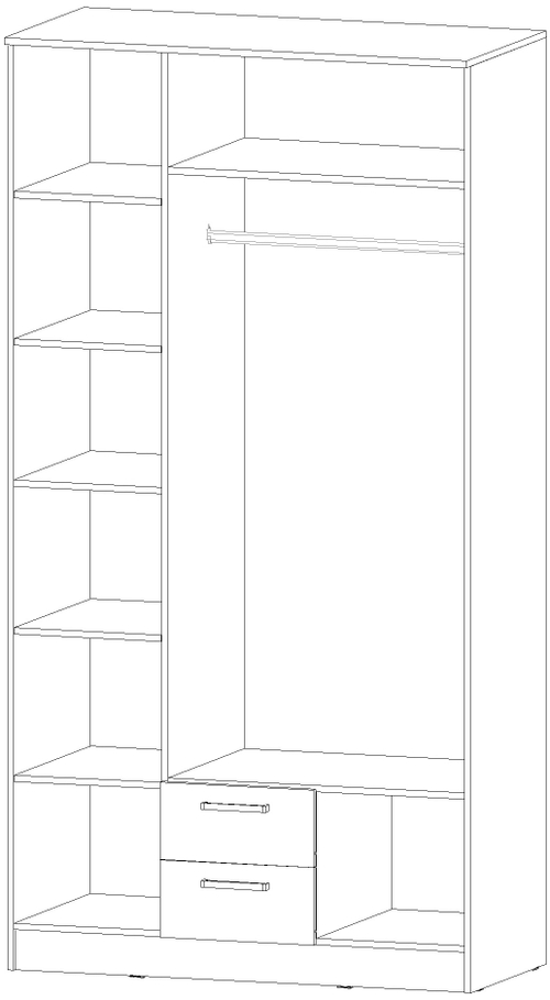 Шкаф 3-х створчатый Коста-Рика Ясень Шимо комбинированный
